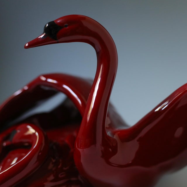 Vintage Royal Doulton “Nestling Down” Flambé Swan Sculpture Hn3538 For Sale - Image 14 of 17