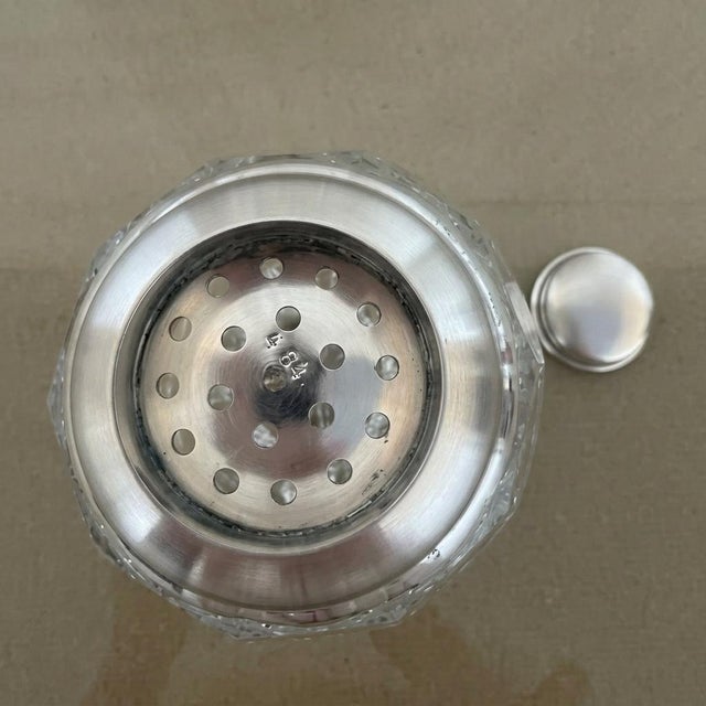 Vintage Wilhelm Wolff German Cut Crystal & Silver-Plated Cocktail Shaker, Marked W 464 For Sale - Image 11 of 11