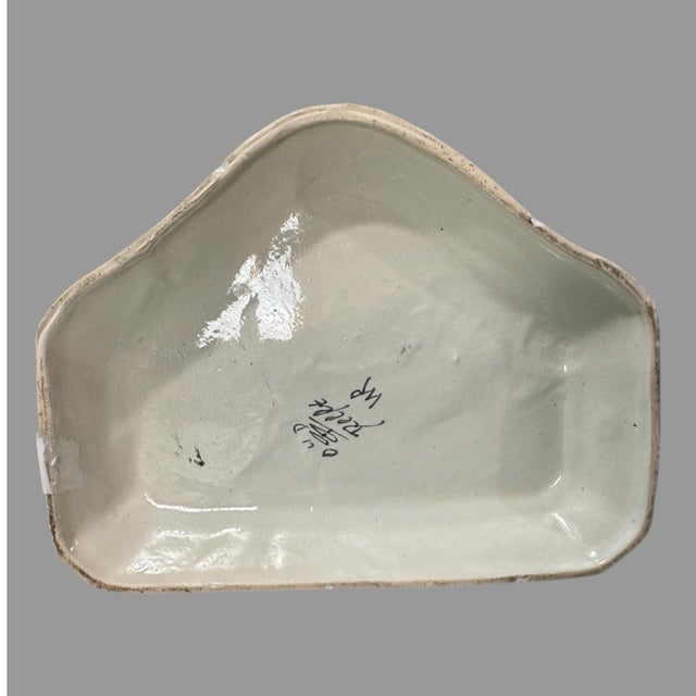 Ceramic Antique Dutch Faience Delft Porcelain Figural Cow & Milkmaid Statue For Sale - Image 7 of 8