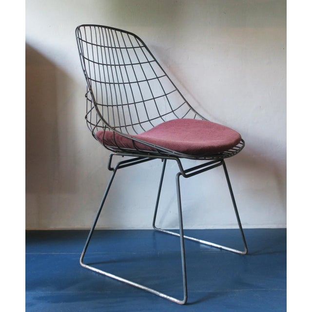 Black SM05 Wire Chair by Cees Braakman for Pastoe, Netherlands, 1950s For Sale - Image 8 of 14