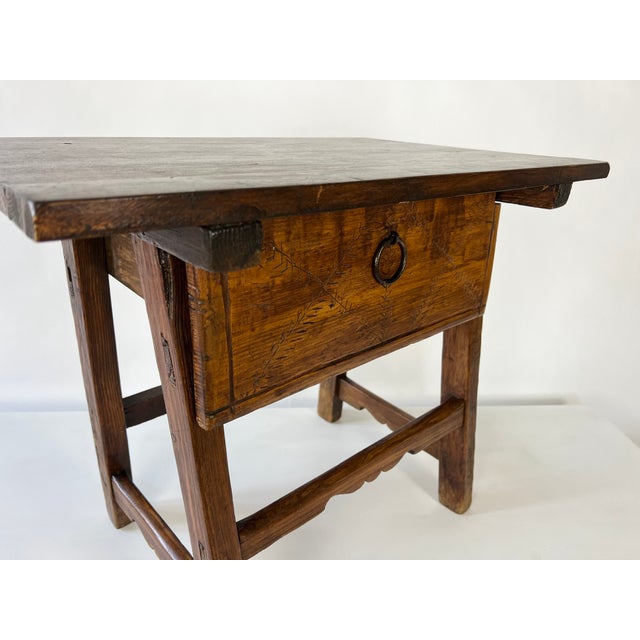 Vintage Rustic Primitive Side Table with Drawer, 1960s For Sale - Image 18 of 18