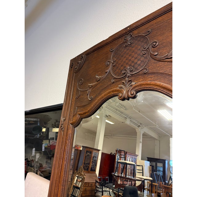 Antique French Trumeau Wall Tall Mirror, 19th Century. For Sale - Image 12 of 12