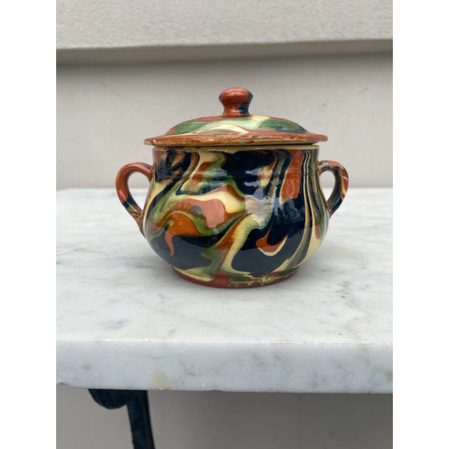 Small Majolica Lidded Tureen Mixed Earths , circa 1890. Apt style , From Provence.