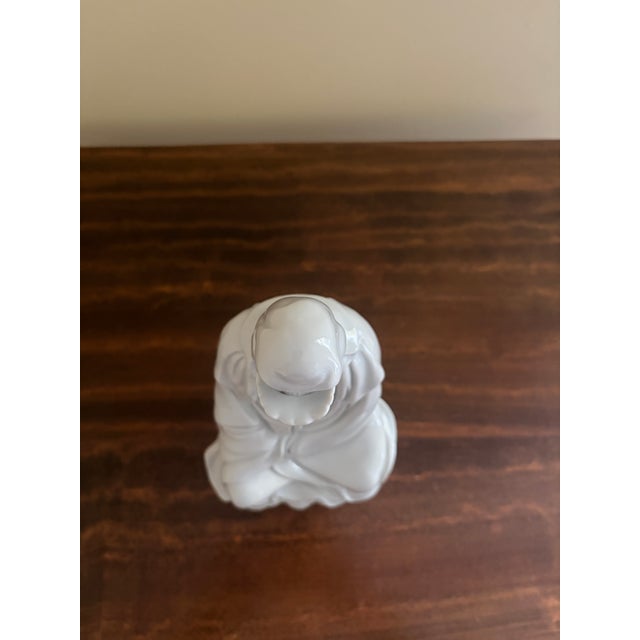 Ceramic Mid 20th Century Blanc De Chine Porcelain Seated Kwan Yin Figure For Sale - Image 7 of 11