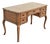 Sligh Furniture French Provincial Louis XV Carved Fruitwood Leather Top Bureau Plat Desk, Circa 1960s For Sale