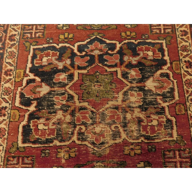 1930s Antique Hand Knotted Persian Karaja Accent Rug 2'10"x 4'4" For Sale - Image 4 of 13