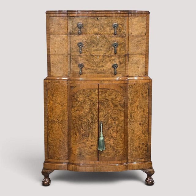 Burr Walnut Linen Press For Sale - Image 18 of 18