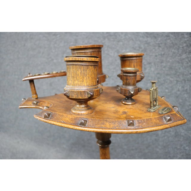 Bentwood Arts & Crafts Quarter-Sawn Oak Smokestand For Sale - Image 4 of 11