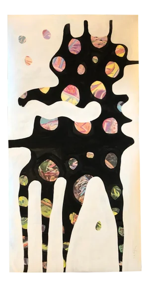 Original Contemporary Wayne Cunningham Abstract “ Buffalo Dog “ Painting