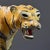 Yellow Vintage Folk Art Leather Wrapped Hand Painted Tiger For Sale - Image 8 of 8