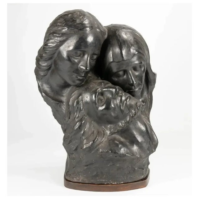 19th Century Monumental Stoneware Sculpture of the the Holy Family Consists of the Child Jesus, the Virgin Mary and Saint Joseph For Sale - Image 4 of 12