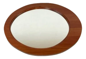 Mid-Century Danish Elliptical Mirror in Teak, 1960s