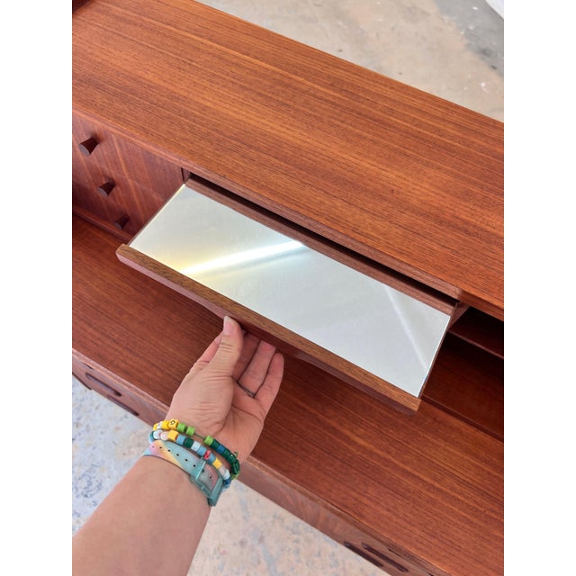 Teak Secretary with Mirror, Denmark For Sale - Image 9 of 11