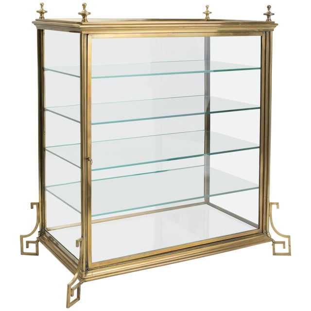 Italian Brass and Glass Display Chairish