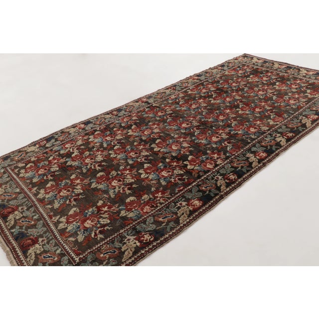 1900 - 1909 Antique 19th Century Karabagh Runner With Floral Patterns in Red - Rug & Kilim For Sale - Image 5 of 11