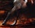 This oil on panel artwork captures a powerful horse galloping through a swirling dust storm, embodying both movement and a...
