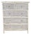 1990s Coastal Faux Bamboo Dresser With Grasscloth, White-Washed Finish For Sale