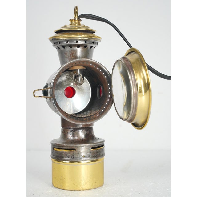 Antique "Old Sol" antique carbide lamp made by the Hawthorne Manufacturing Company in Bridgeport, Connecticut. These small...