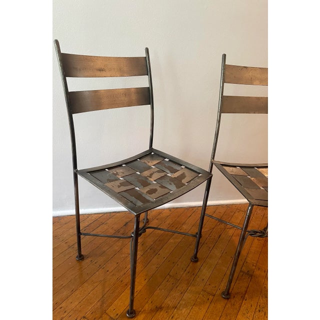 Pair Artisan 1960s Iron Patio Chairs For Sale - Image 12 of 13