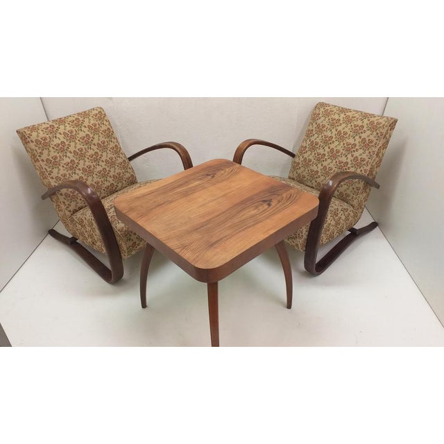 H 269 Jindřich Halabala Armchairs and Spider Table, Former Czechoslovakia, 1960s, Set of 3 For Sale - Image 15 of 18