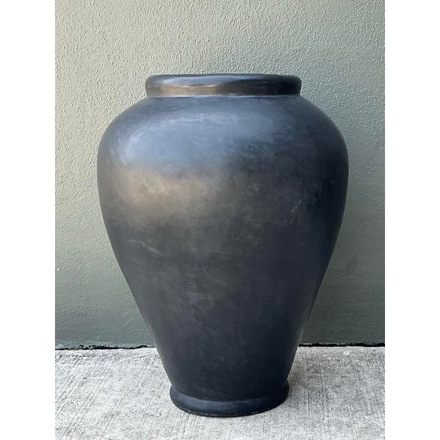 Vintage Large Matte Ceramic Floor Vase For Sale - Image 9 of 12