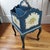 Hand Painted Floral Gilded Wood Magazine Rack Vintage Floral Speckled Finish Handle 26" High 15 Wide x 14 Deep