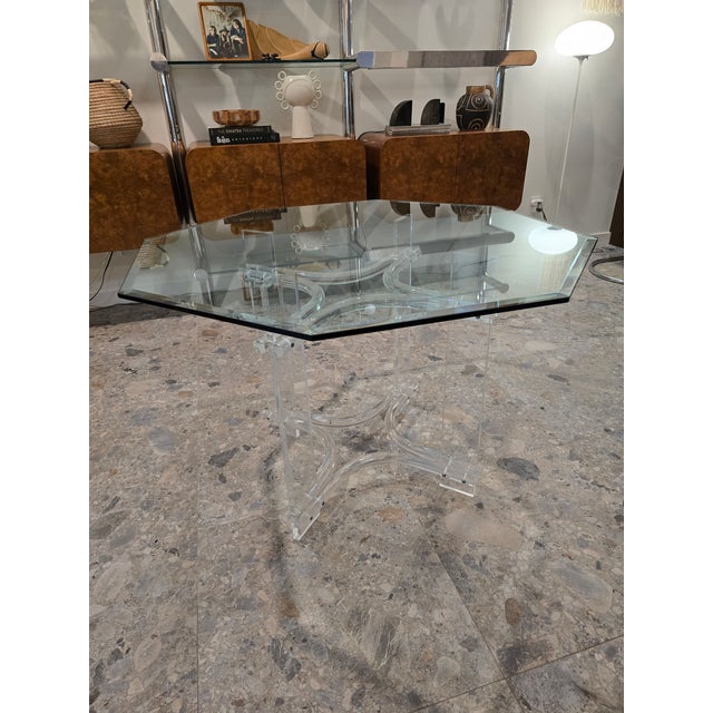 1970s Attributed to Charles Hollis Jones Lucite Dining Table For Sale - Image 12 of 18