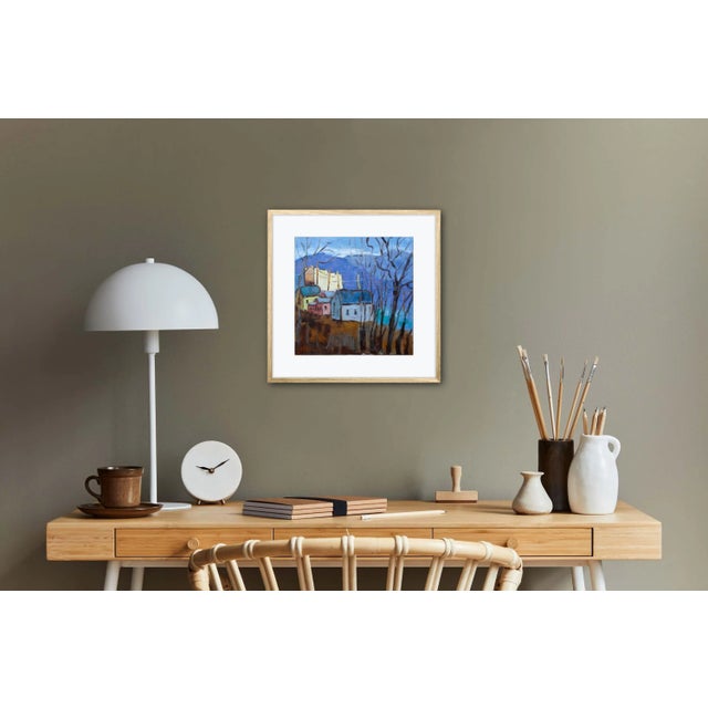 Blue "Virginia City" Contemporary Western Landscape Oil Painting For Sale - Image 8 of 12