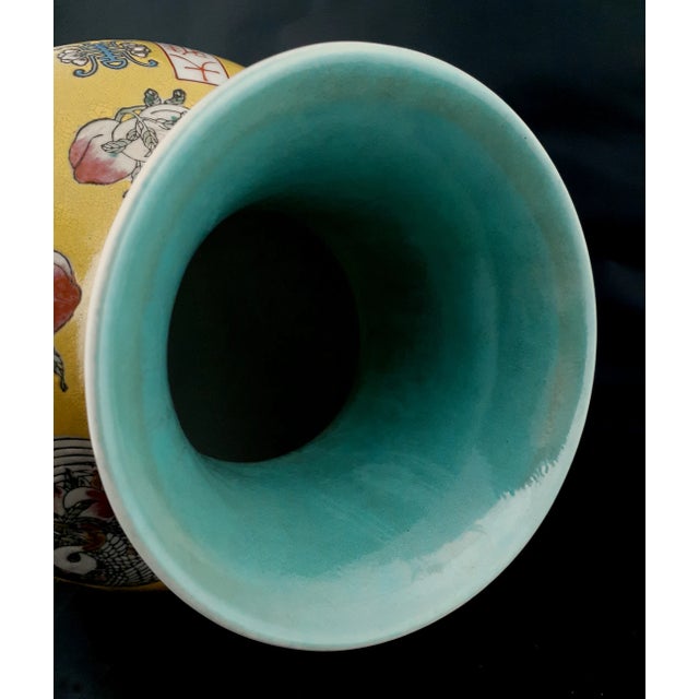 Wood Early 20th Century Chinese Porcelain Da Ya Zhai Crane Medallions Haitangzun For Sale - Image 7 of 11