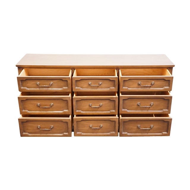 Mid 20th Century Thomasville Furniture Solid Walnut French Regency Style 62" Triple Dresser 7110-30 For Sale - Image 5 of 13