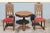Traditional Rennaisance Revival Carved Oak Tea Table & Chairs For Sale - Image 3 of 13