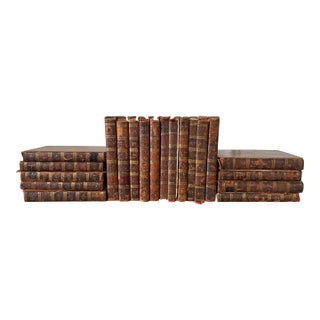 Group of 20 Assorted Leather Bound Books, 19th Century For Sale