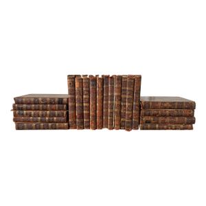 Group of 20 Assorted Leather Bound Books, 19th Century