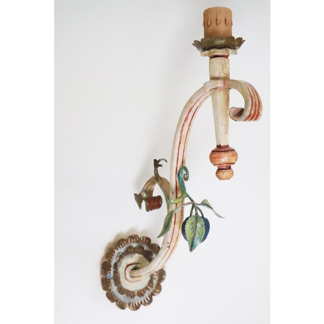 Large Hand-Forged Country House Wall Lamps with Apple, Plum and Pear, 1970s, Set of 3 For Sale - Image 12 of 16