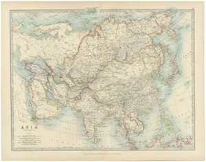 Antique Map of Asia, 1903