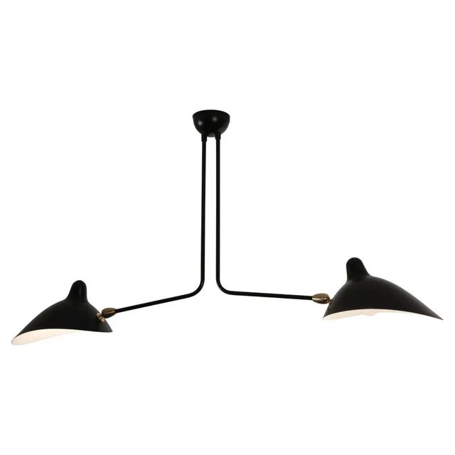 Ceiling Lamp 2 Still Arms by Serge Mouille For Sale - Image 9 of 9