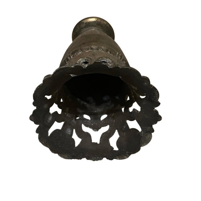 Antique Art Deco Style Bronze Bell Shape Ceiling Light Plate For Sale - Image 4 of 4