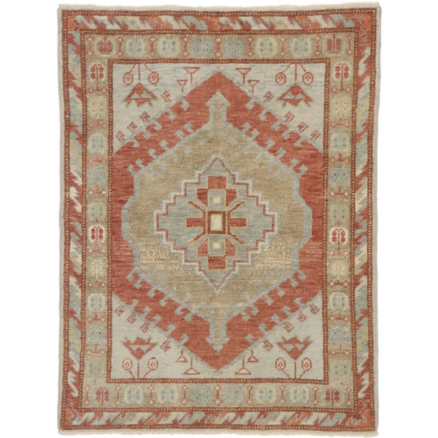 Turkish Tribal Oushak Rug - 03'11 X 05'02 For Sale - Image 9 of 9