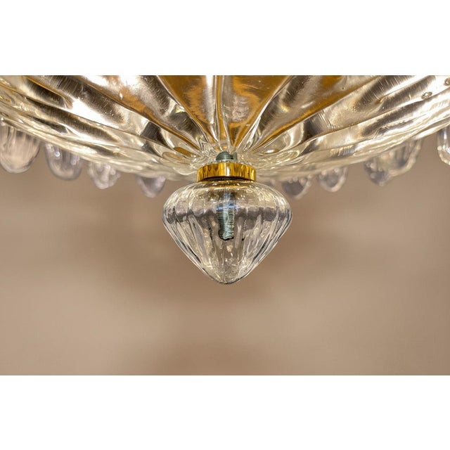 Mid-Century Modern Murano Chandelier Ceiling Light “Palmette” 82 Amber Murano Glasses, Two-Tier Design For Sale - Image 3 of 6