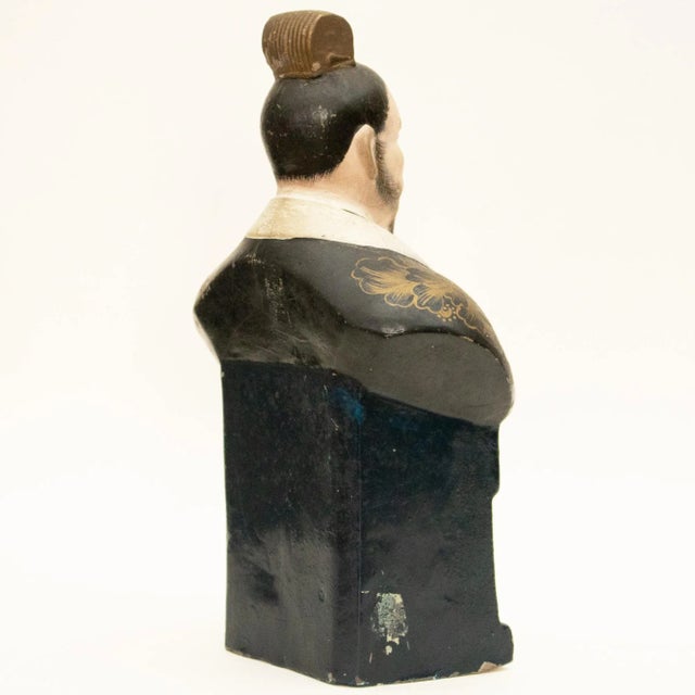 Ceramic Meiji to Shōwa Era Japanese Ceramic Bust For Sale - Image 7 of 12