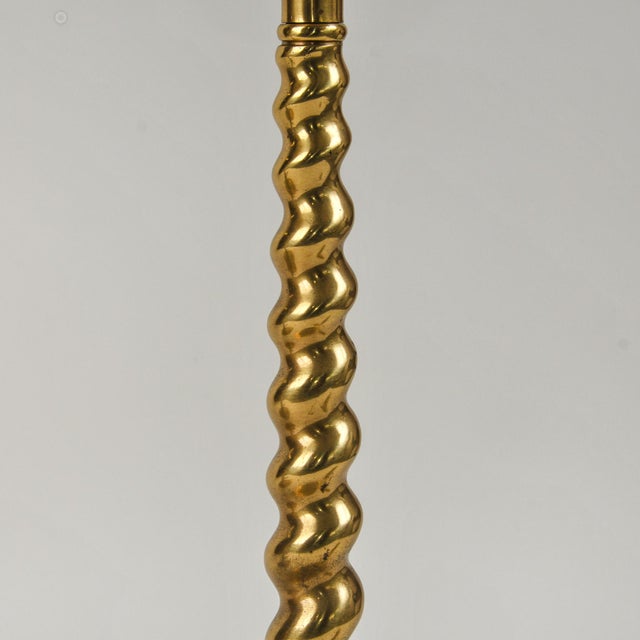 Metal 1970s Fredrick Cooper Barley Twist Brass Lamps - a Pair For Sale - Image 7 of 18
