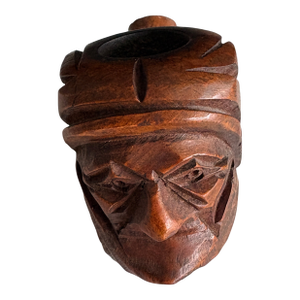 Vintage French Bruyère Garantie Art Deco Figural Briar Pipe Bowl, Internal Workshop Mark “E”, c.1930s–40s.