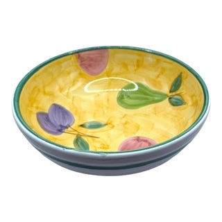 Large Italian Hand-Painted Ceramic Bowl From the “Frutta” Pattern by Caleca For Sale