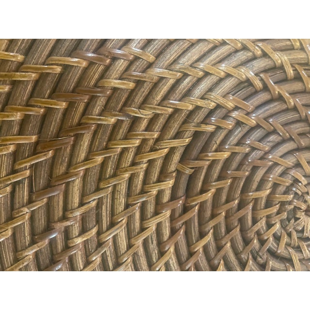 Large Round Woven Rattan Tray For Sale - Image 4 of 10