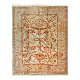 Light Antique Turkish Angora Oushak Design Mohair Modern Contemporary Rug Carpet For Sale