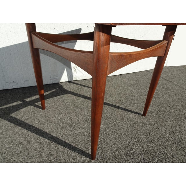 Wood Vintage Mid Century Modern Brown End Table For Sale - Image 7 of 12
