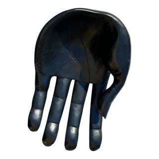 1970s Ebonized Wooden Hand Bowl For Sale
