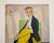 Original painting, oil on canvas stretched over a metal frame, depicting a sophisticated Synthetic Cubist composition of a...