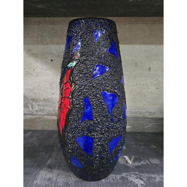 Ceramic Large Fat Lava Fish Vase from Scheurich Keramik, West Germany, 1970s For Sale - Image 7 of 14