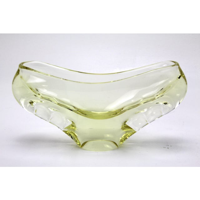 Glass Mid-Century Bohemian Czech Glass Bowl attributed to Miroslav Klinger from Novy Bor Glassworks, 1960s For Sale - Image 7 of 8